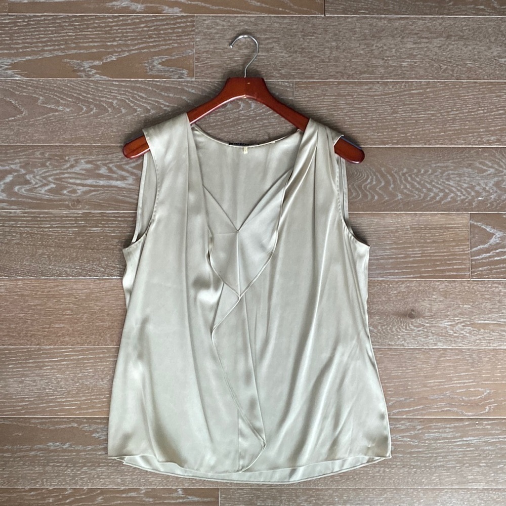Elie Tahari Silk Sleeveless Blouse | Gold | L